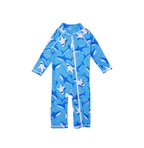 Flap Happy Infant & Toddlers Sun Protective Upf 50+ Long Surf Ankle Length Swimsuit In Shark Cyclone