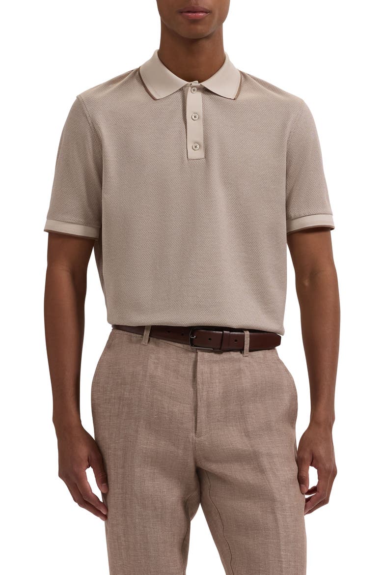 Three Button Cotton Polo, Main, color, ALMOND
