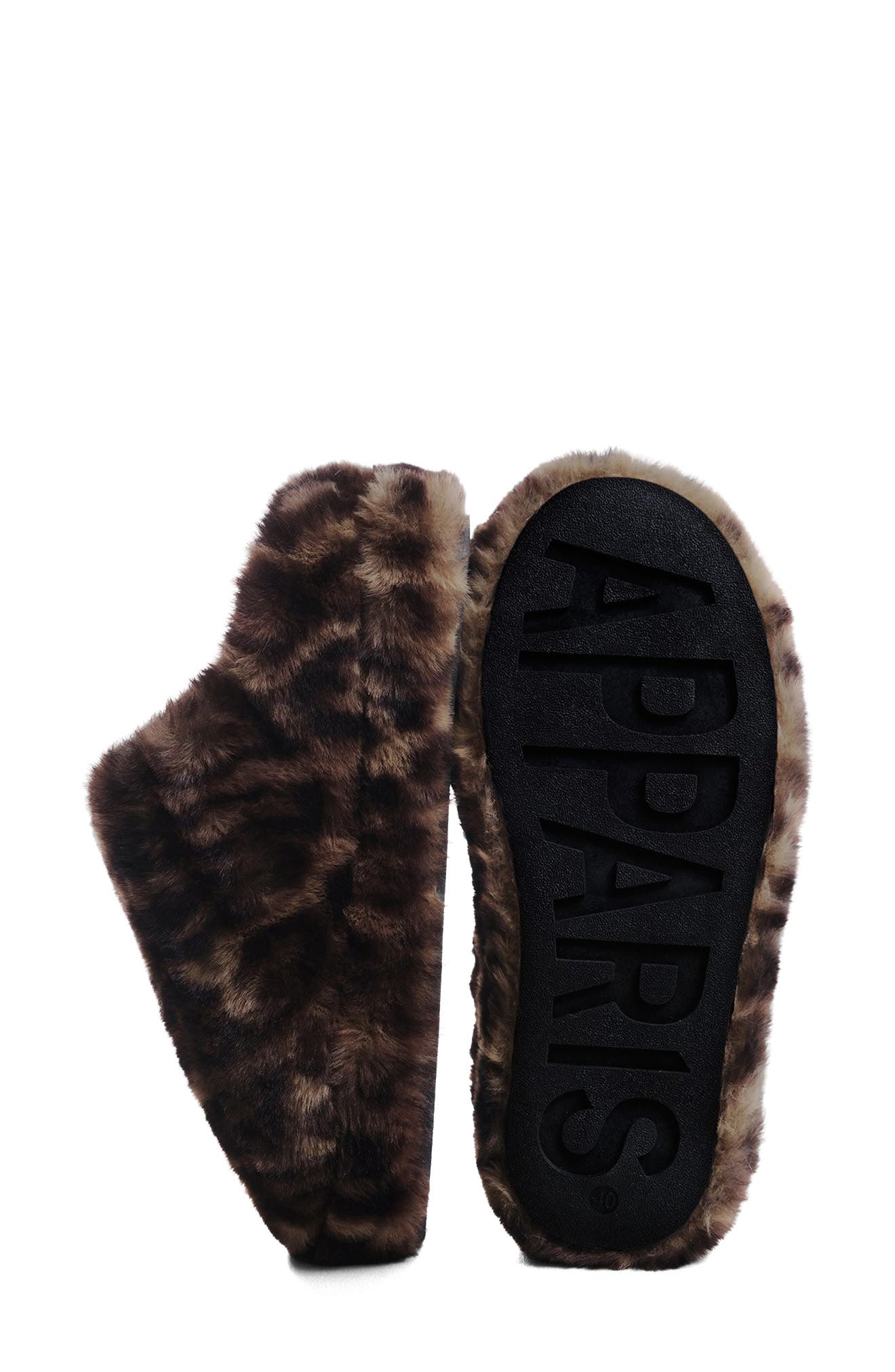 Apparis Magda Faux Fur Slipper, Alternate, color, Leopard