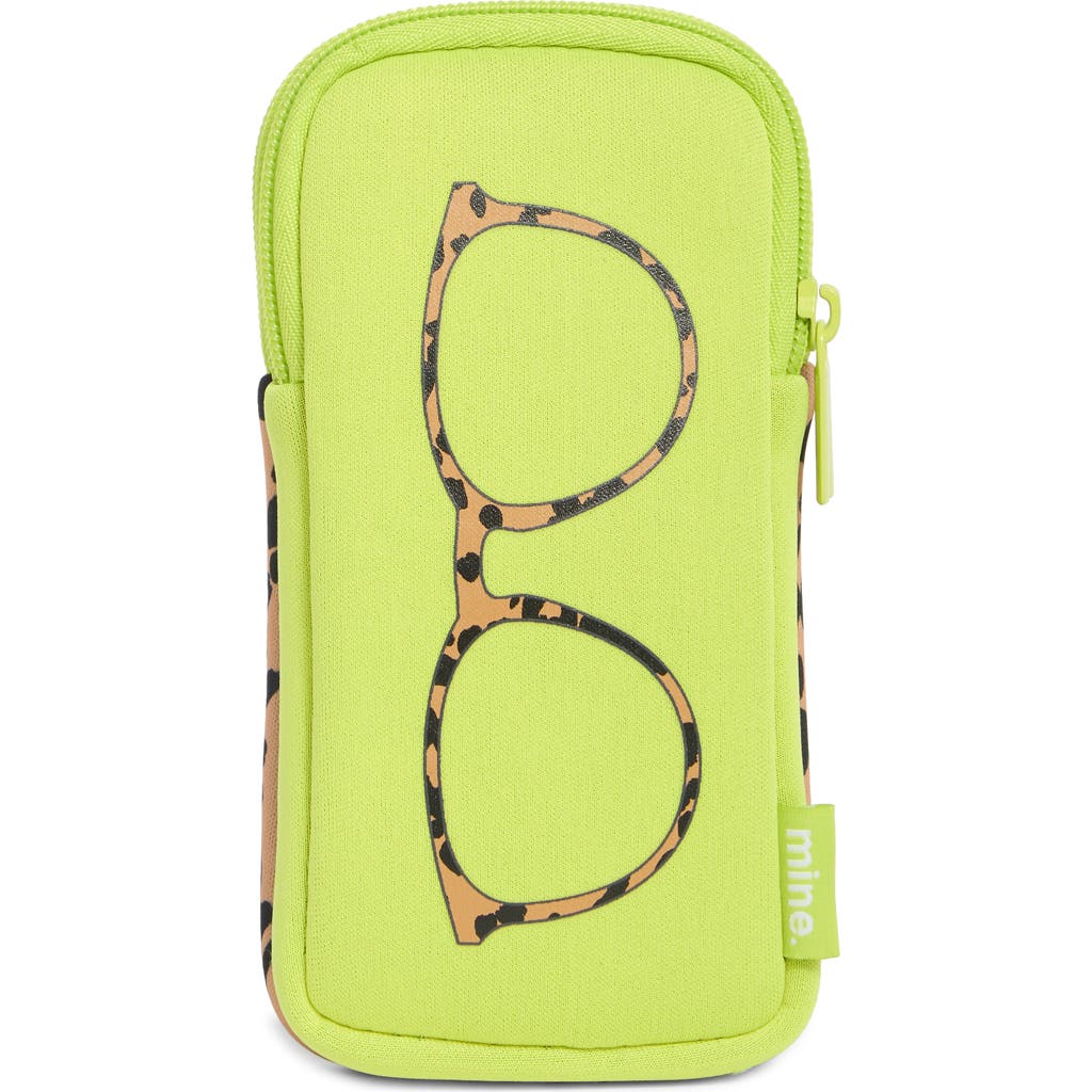 Mytagalongs Leopard Double Eyeglass Case In Lime