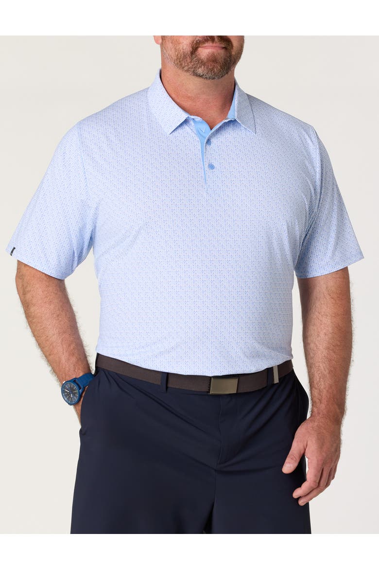 Big & Tall Chevron Print Polo Shirt V2, Main, color, VISTA BLUE