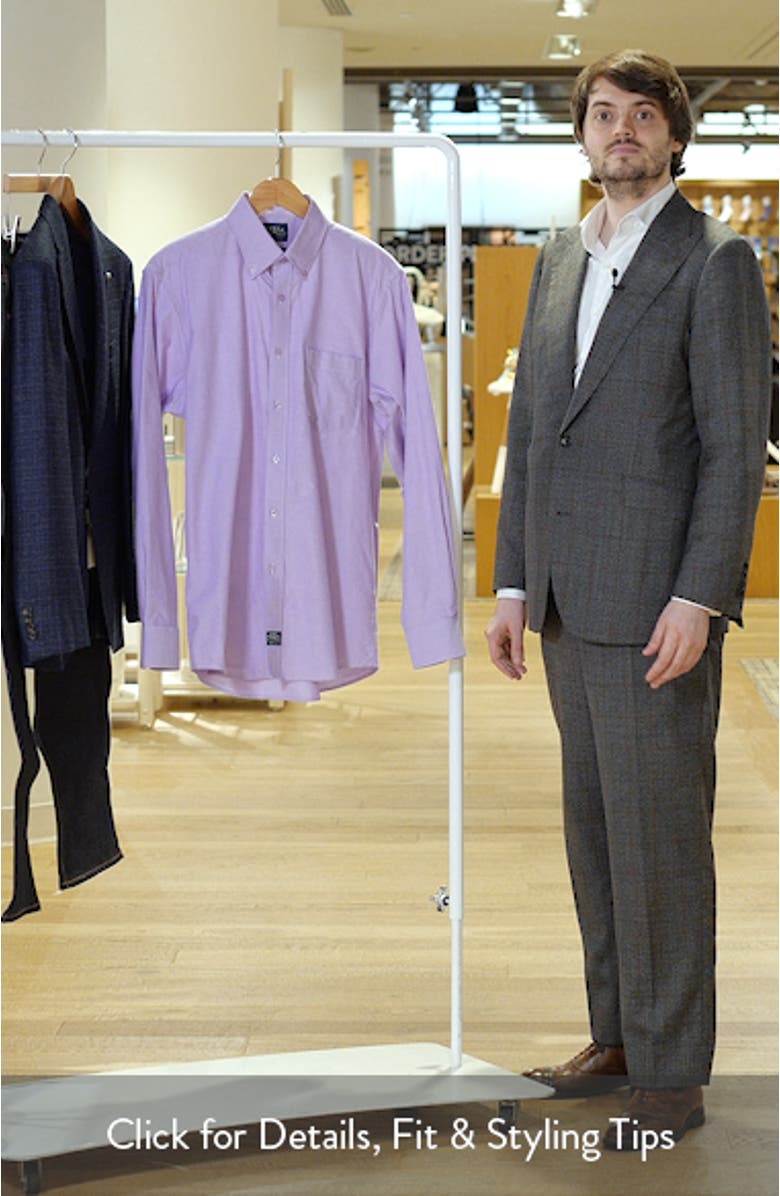 Regular Fit Lilac Purple Cotton Button-Down Oxford Shirt, sales video thumbnail