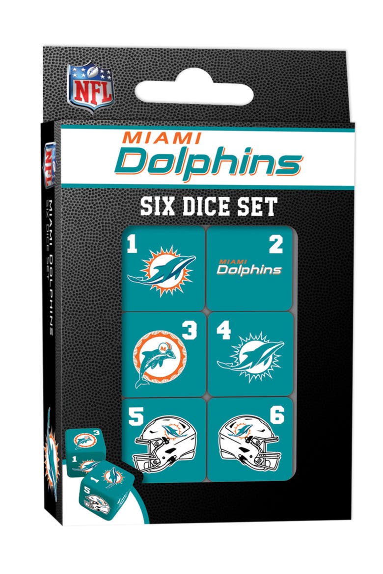 Miami Dolphins Dice Set - 19mm, Main, color, Multicolor