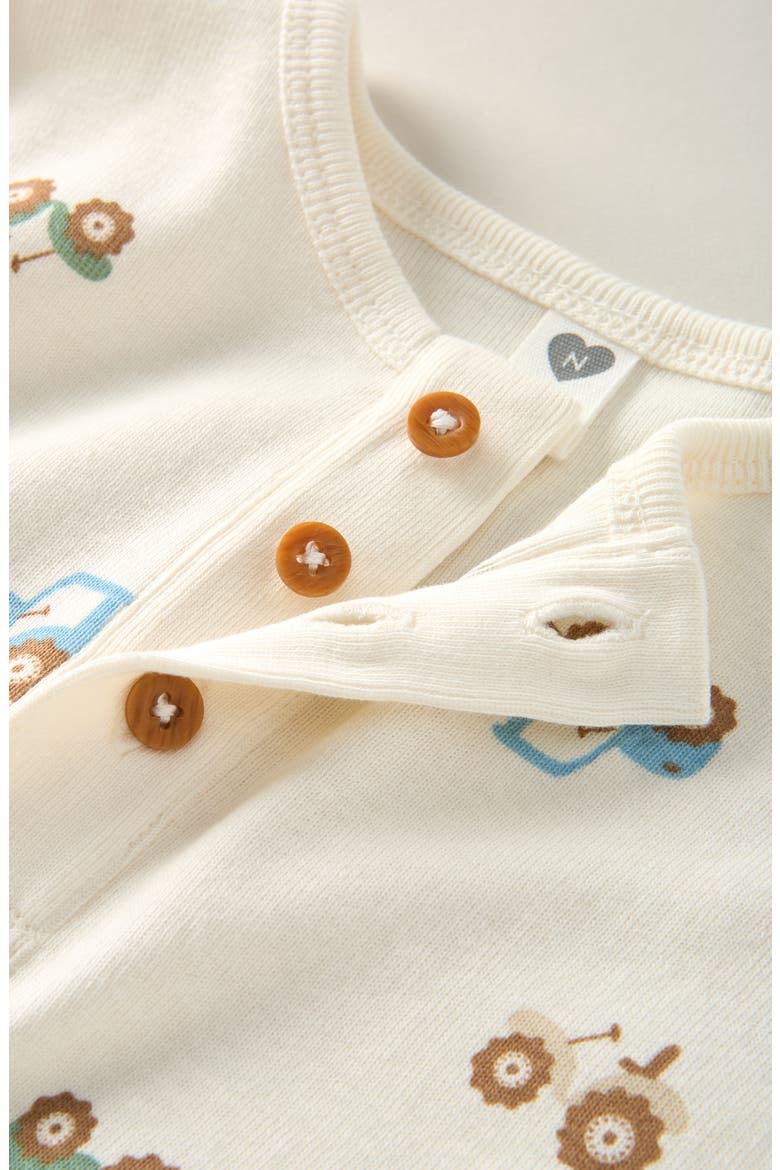 Long Sleeve Henley Romper, Alternate, color, IVORY EGRET TRACTORS