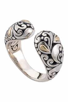 SAMUEL B. Sterling Silver & 18K Gold Open Design Ring