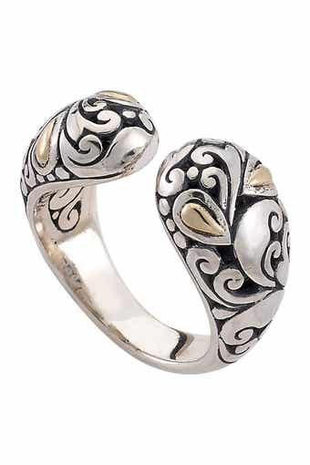 SAMUEL B. Sterling Silver & 18K Gold Open Design Ring