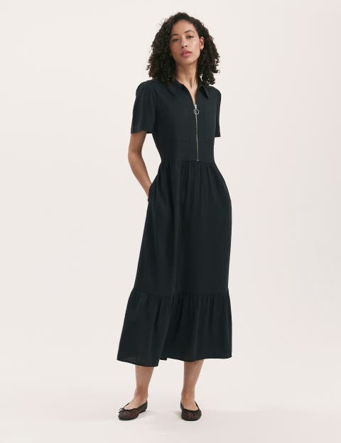 Tania Linen Blend Midi Shirt Dress