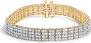 Haus of Brilliance IGI Certified 14K Yellow Gold Plated Sterling Silver 10.0 Cttw Diamond 4 Row Tennis Bracelet