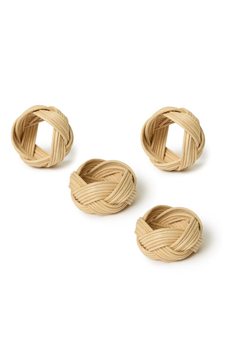 Braided Weave Napkin Rings - Set of 4, Main, color, Natural