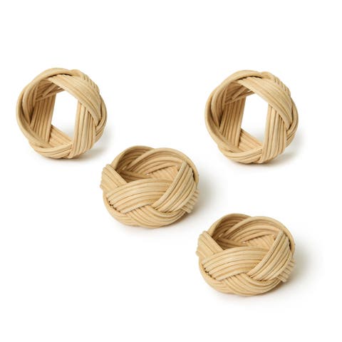 Braided Weave Napkin Rings - Set of 4