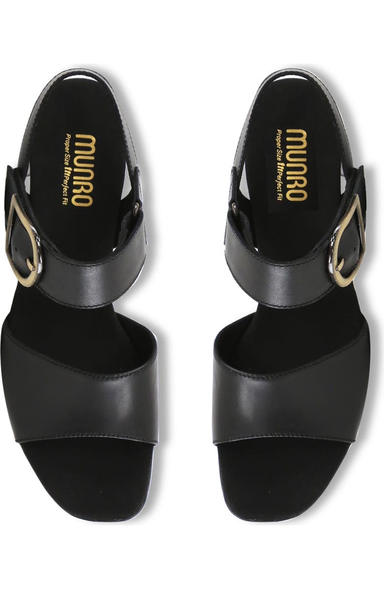 Munro Neeta Block Heel Sandal, Alternate, color, Black Leather