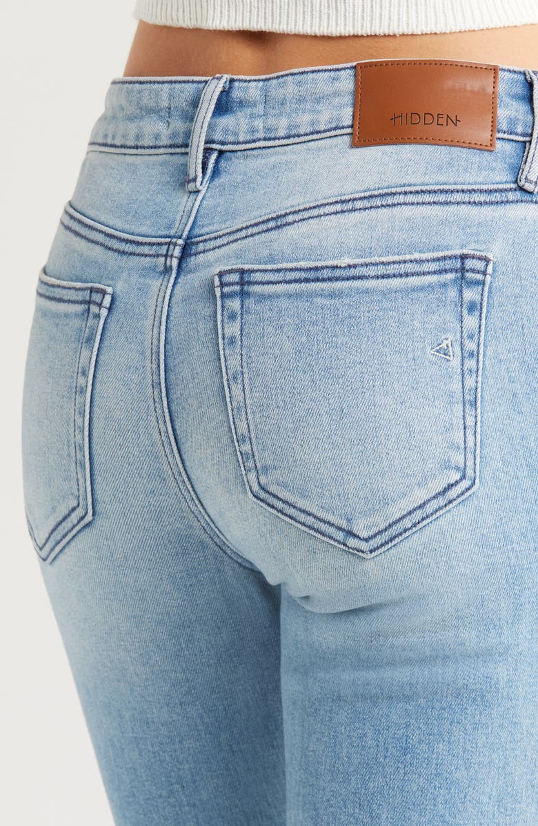 HIDDEN JEANS Ripped Mid Rise Flare Jeans, Alternate, color,