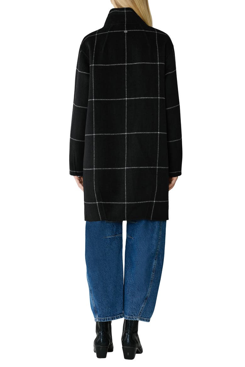 Jackie Wool Blend Longline Coat, Alternate, color, BLACK-POWDER