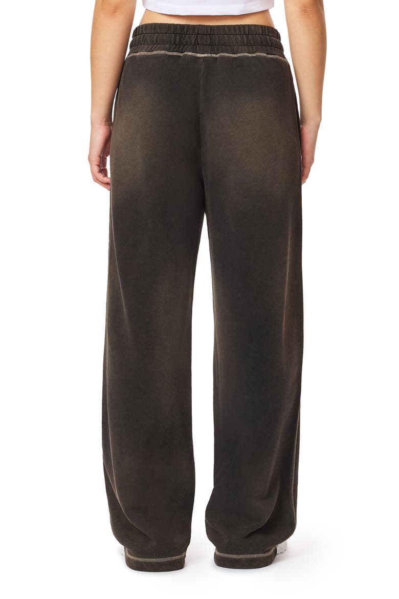 Wide Leg Cotton Jersey Pants, Alternate, color, BLACK NIGHT
