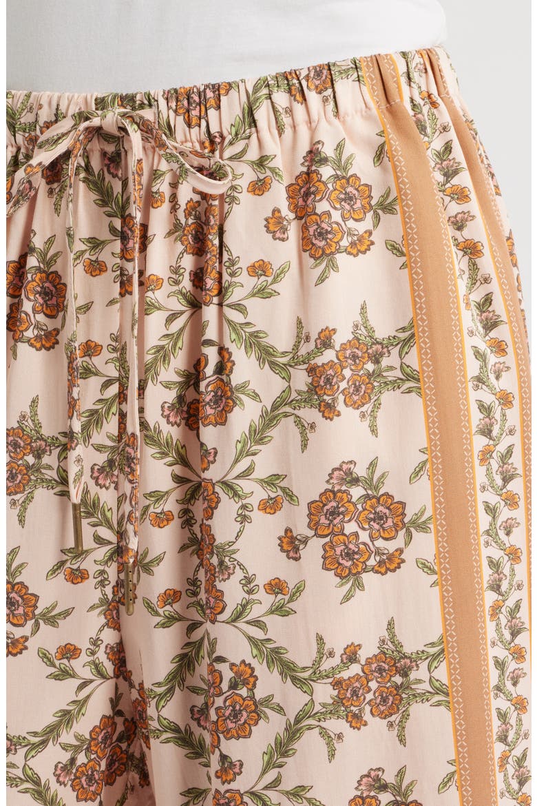Floral Side Slit Lounge Pants, Alternate, color, PUMICE/ TERRA