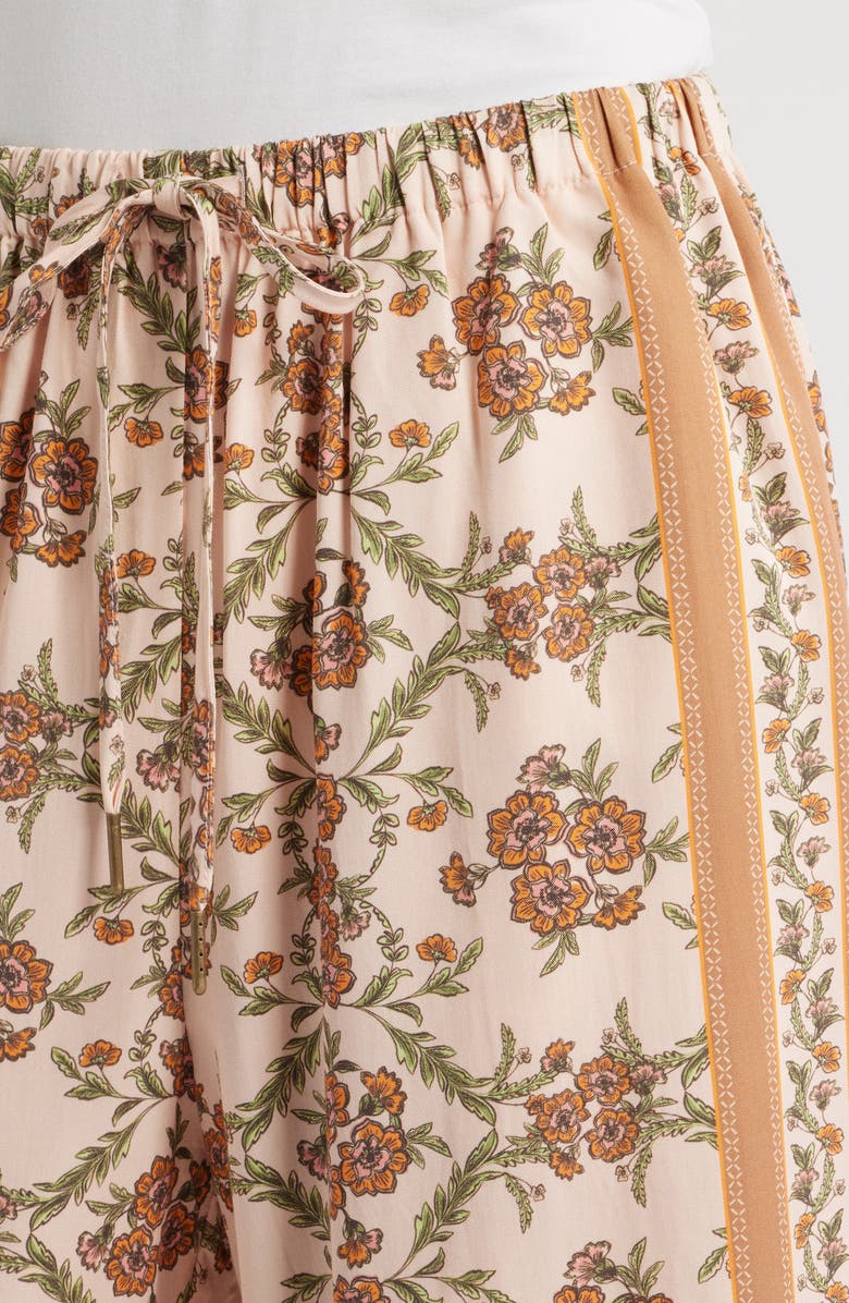 CITY BLUES Floral Side Slit Lounge Pants, Alternate, color, Pumice/ Terra