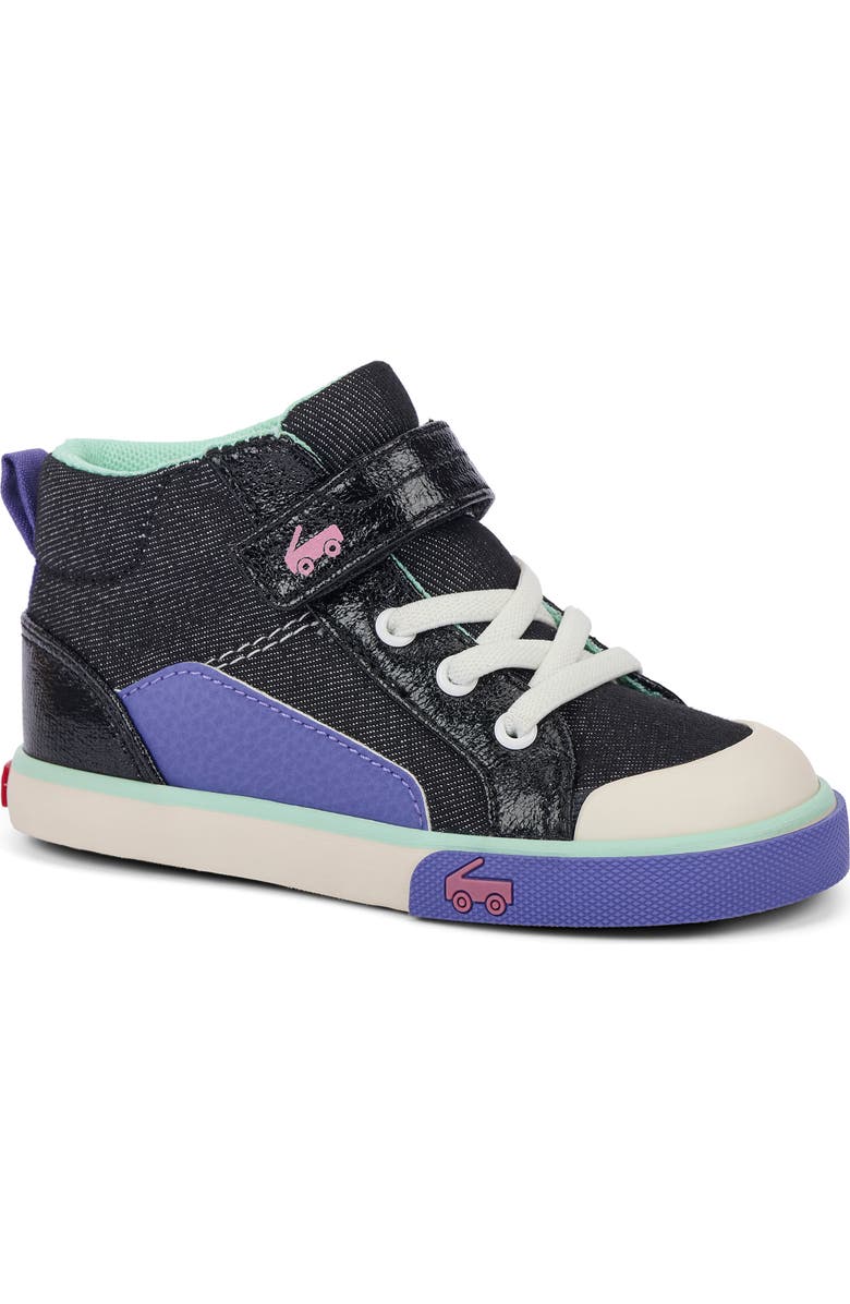 See Kai Run Kids' Dayton High Top Sneaker, Main, color, Black Denim