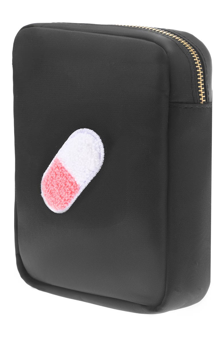 Mini Pill Cosmetics Bag, Alternate, color, BLACK