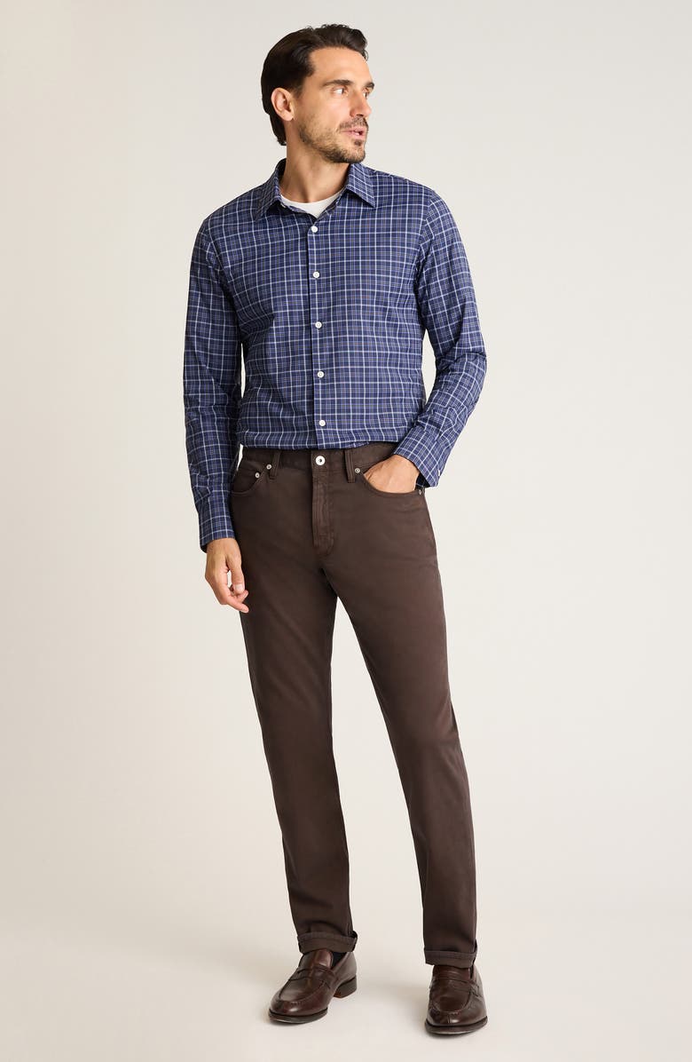 Bonobos Tech Slim Fit Navy Plaid Performance Button-Down Shirt, Alternate, color, Rothwell Plaid