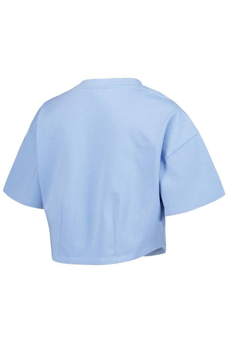 Men's Lusso Light Blue Golden State Warriors Nola Faded Tonal Cropped T-Shirt, Alternate, color, Light Blue