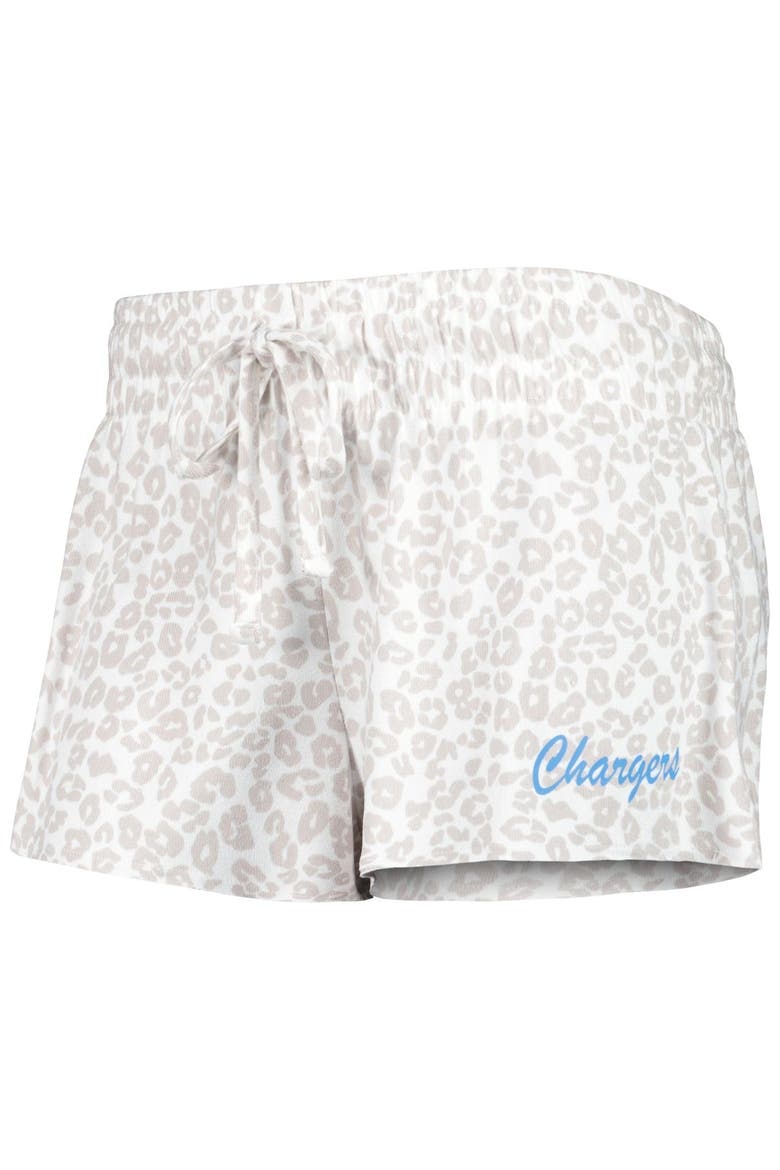 Women's Concepts Sport White/Cream Los Angeles Chargers Montana Knit T-Shirt & Shorts Sleep Set, Alternate, color, White