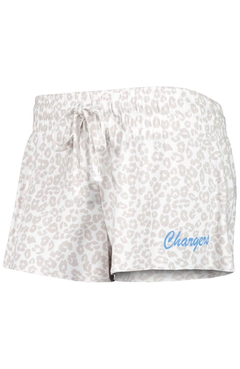 CONCEPTS SPORT Women's Concepts Sport White/Cream Los Angeles Chargers Montana Knit T-Shirt & Shorts Sleep Set, Alternate, color, White