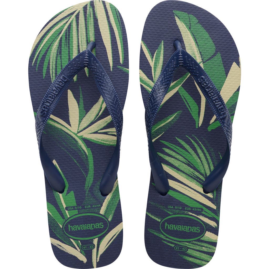 Havaianas Aloha Print Flip Flop Sandal In Navy Blue