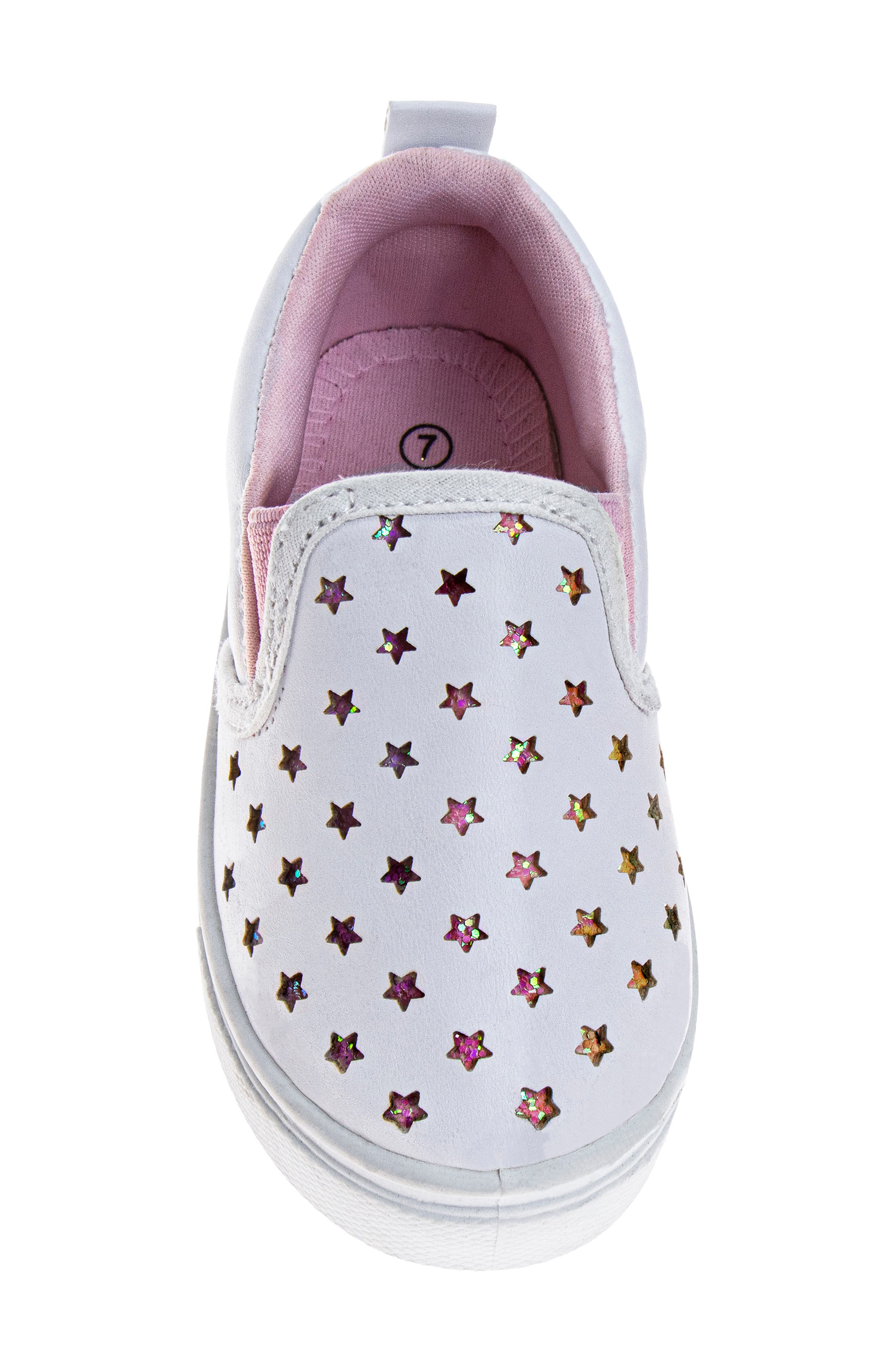 Kids' Star Slip On Sneaker, Alternate, color, WHITE