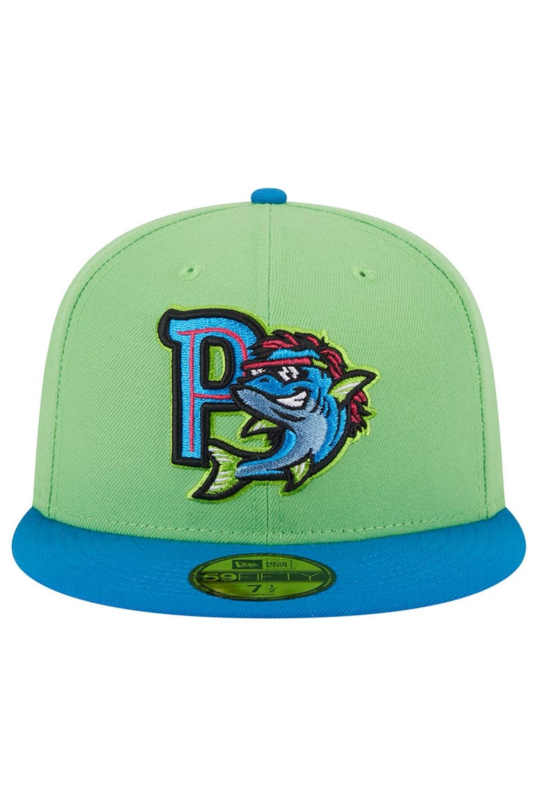 Men's New Era Green Pensacola Blue Wahoos Theme Nights Pensacola Mullets  59FIFTY Fitted Hat, Alternate, color, Green