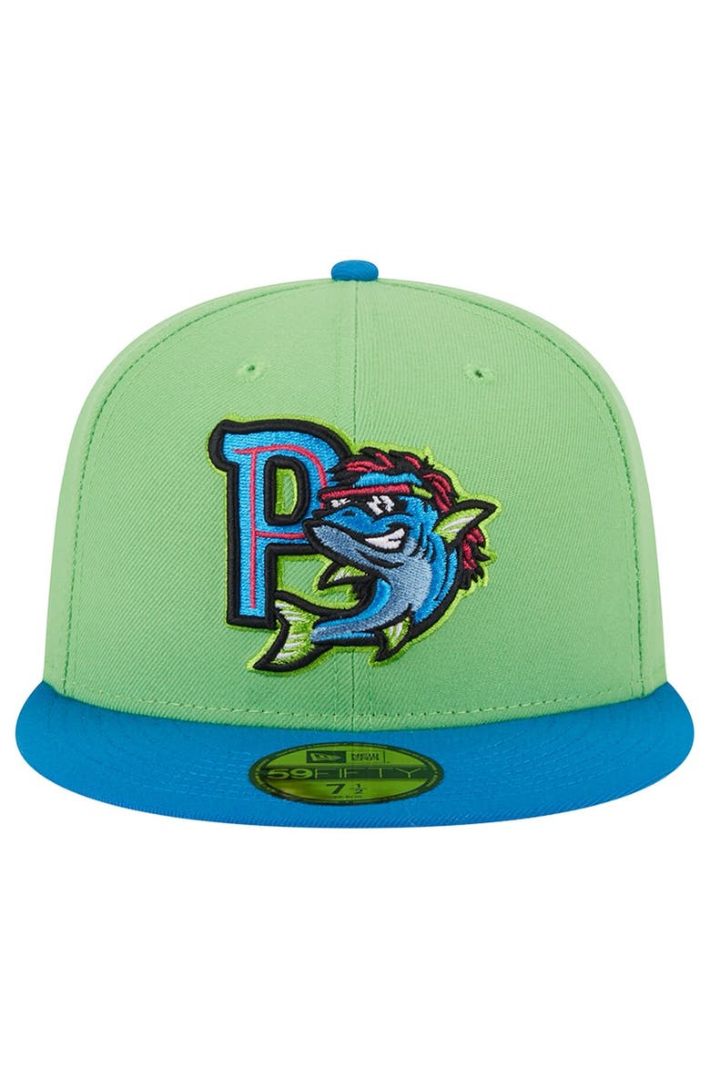 New Era Men's New Era Green Pensacola Blue Wahoos Theme Nights Pensacola Mullets 59FIFTY Fitted Hat, Alternate, color, Green