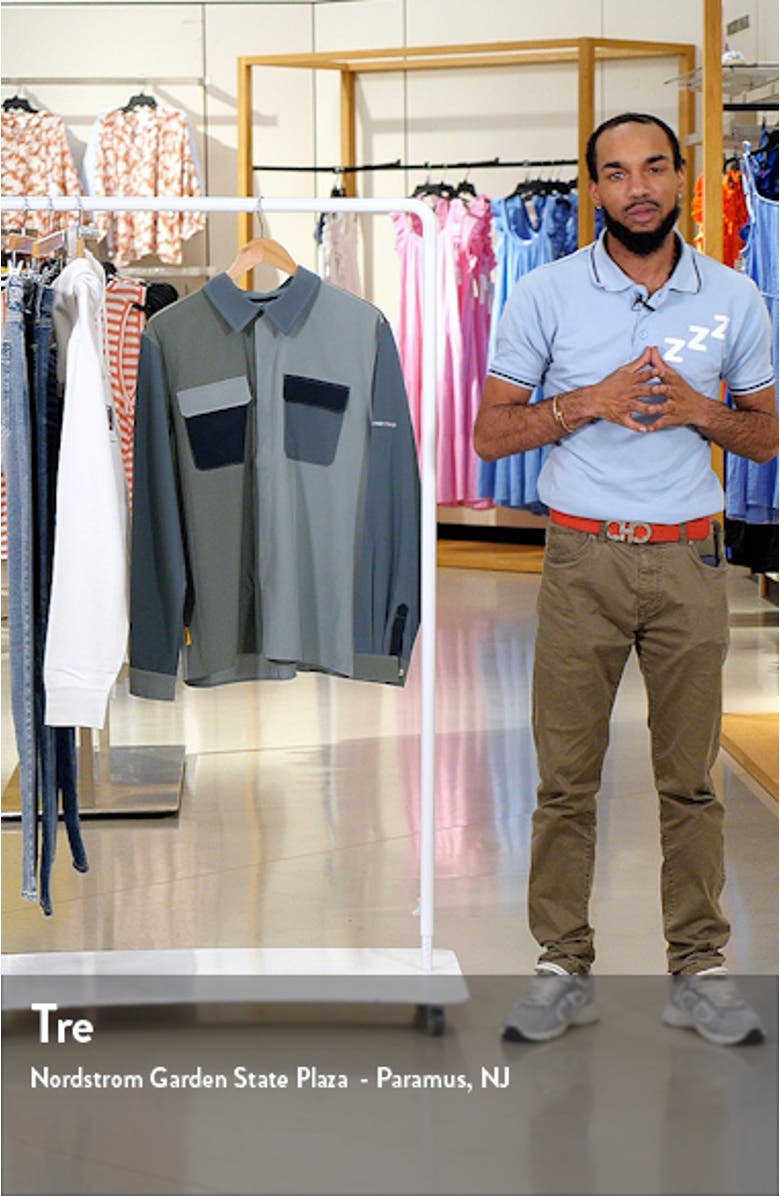 Colorblock Ripstop Tech Button-Up Shirt, sales video thumbnail