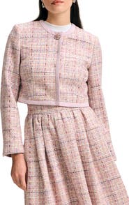 Isaac Mizrahi New York Crop Tweed Jacket