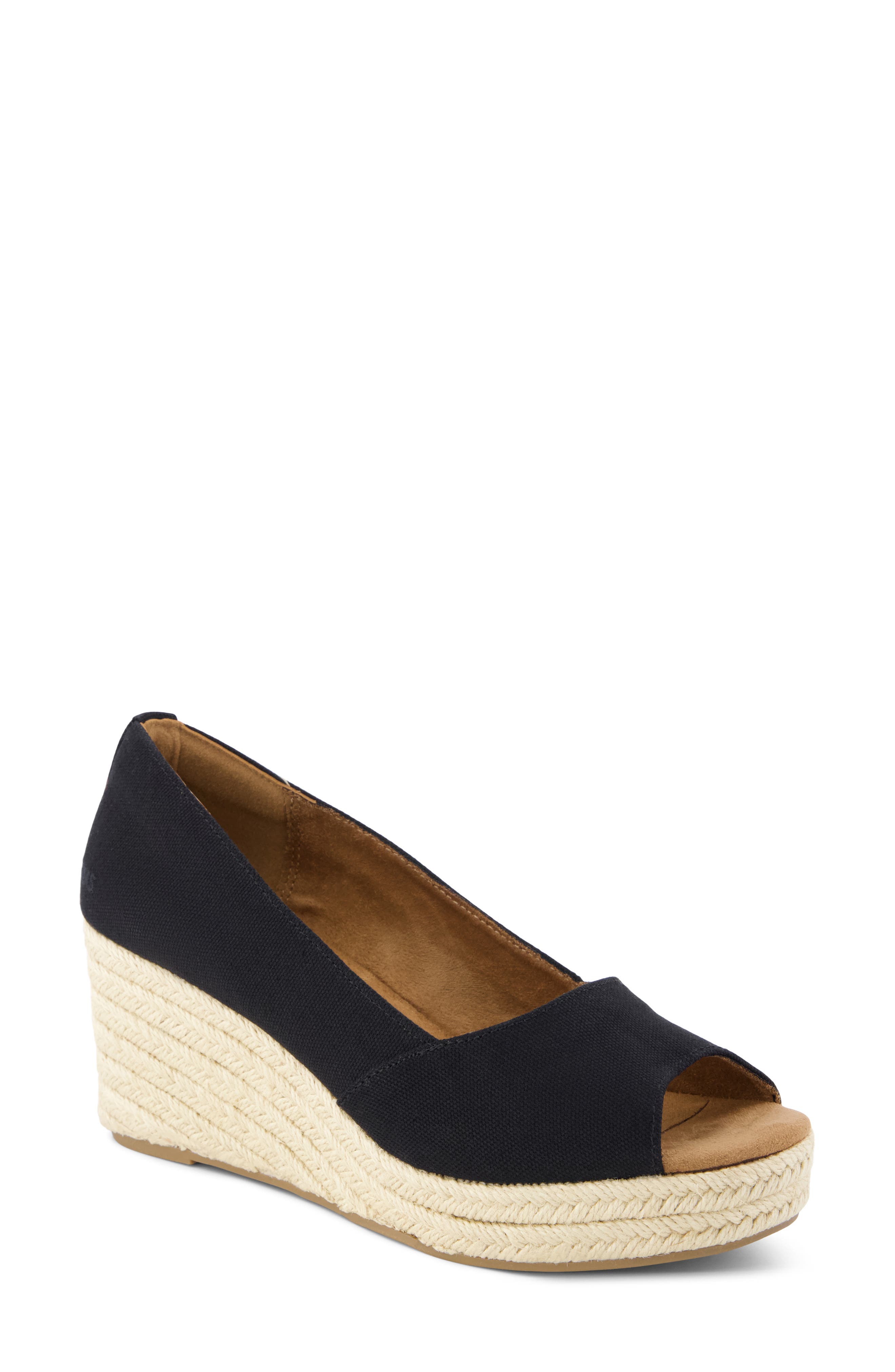 TOMS Rania Peep Toe Wedge Pump