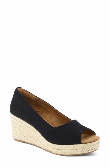 TOMS Rania Peep Toe Wedge Pump