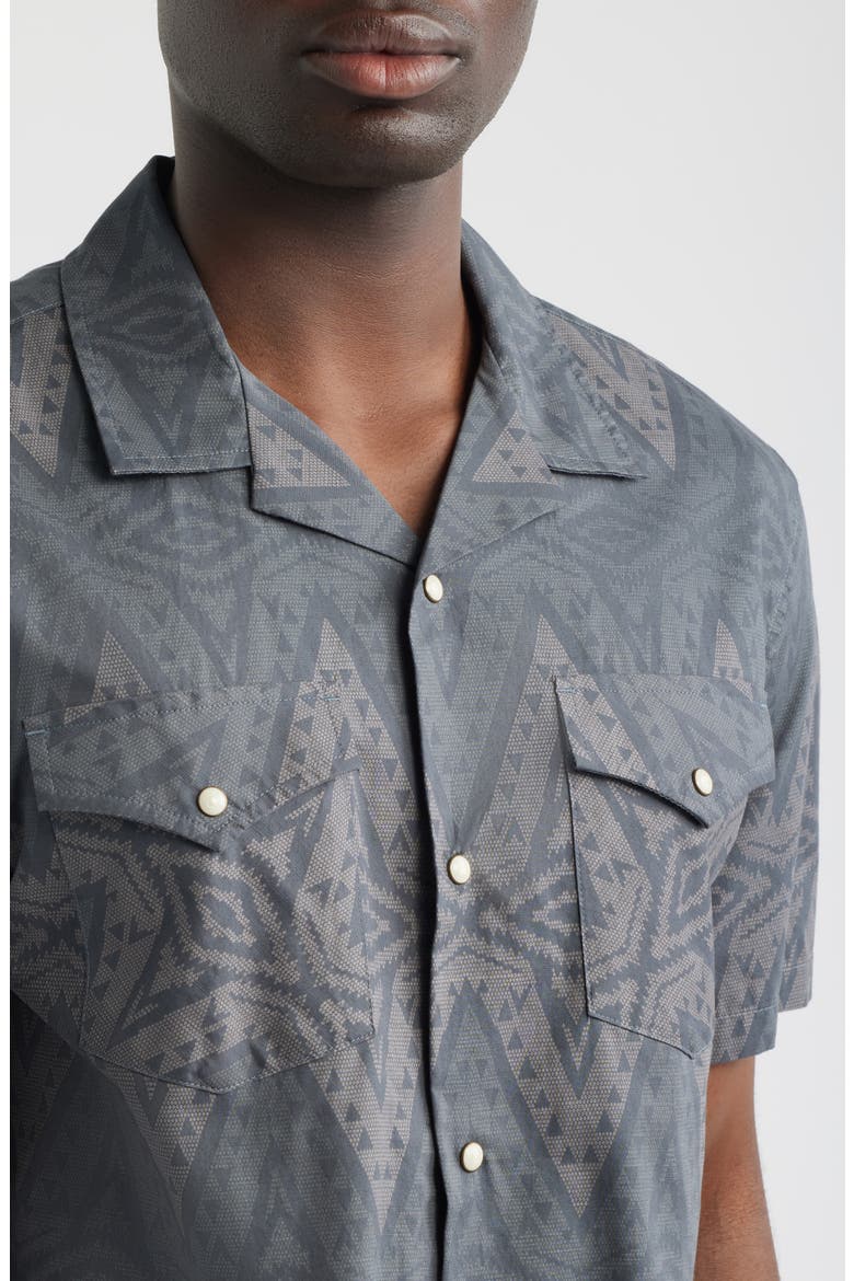 Snap-Up Short Sleeve Western Shirt, Alternate, color, HELENA CHARCOAL