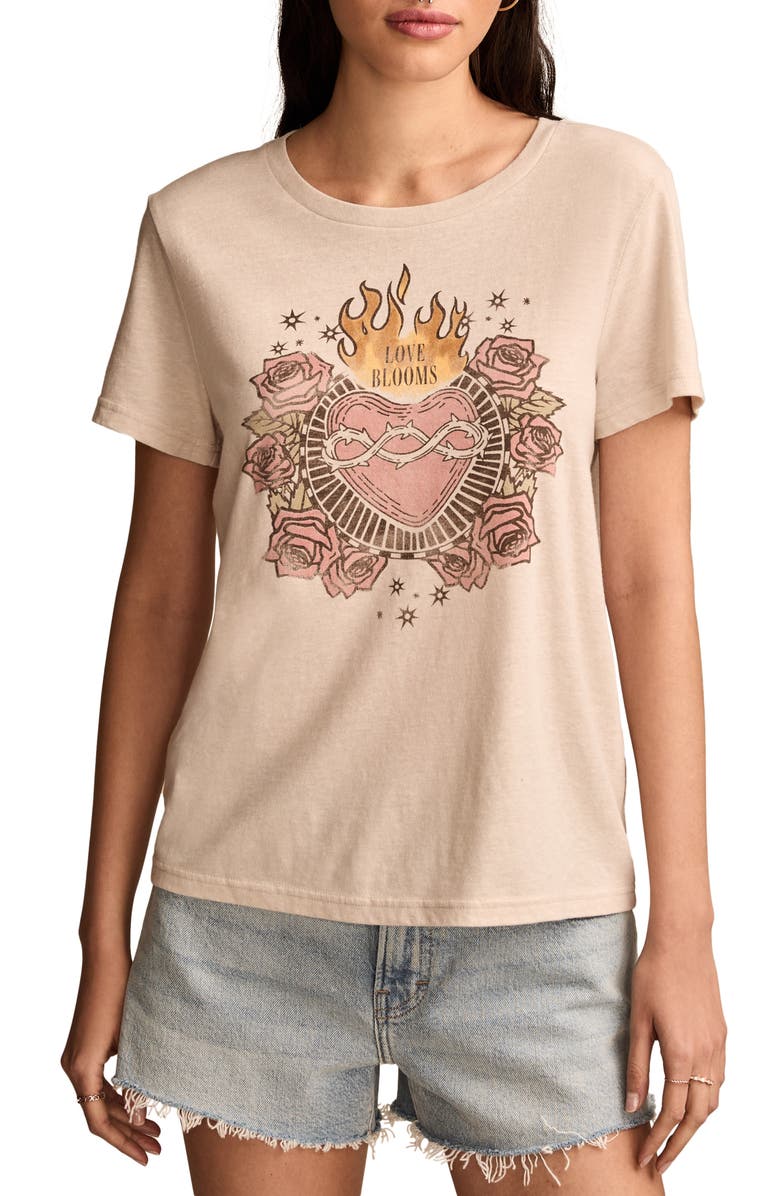 Lucky Brand Love Blooms Graphic T-Shirt, Main, color, 