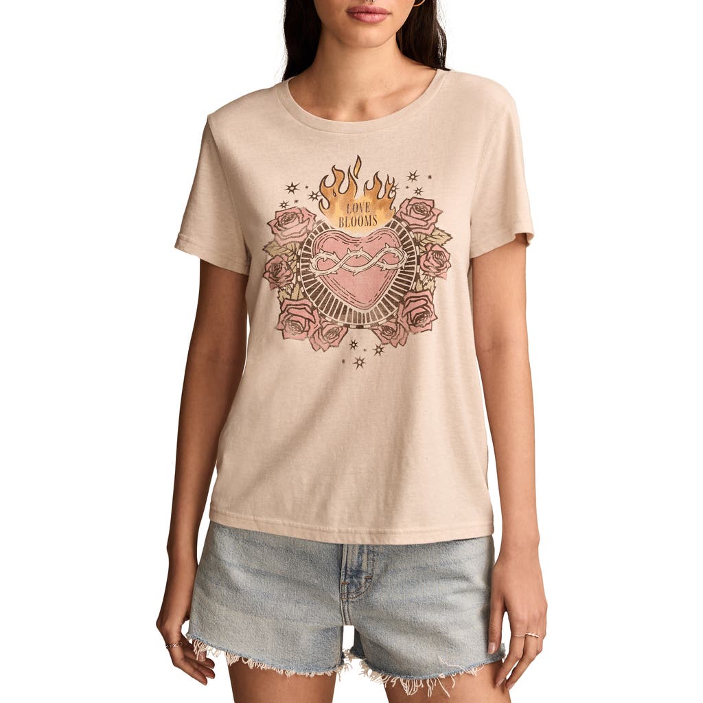 LUCKY BRAND LUCKY BRAND LOVE BLOOMS GRAPHIC T-SHIRT