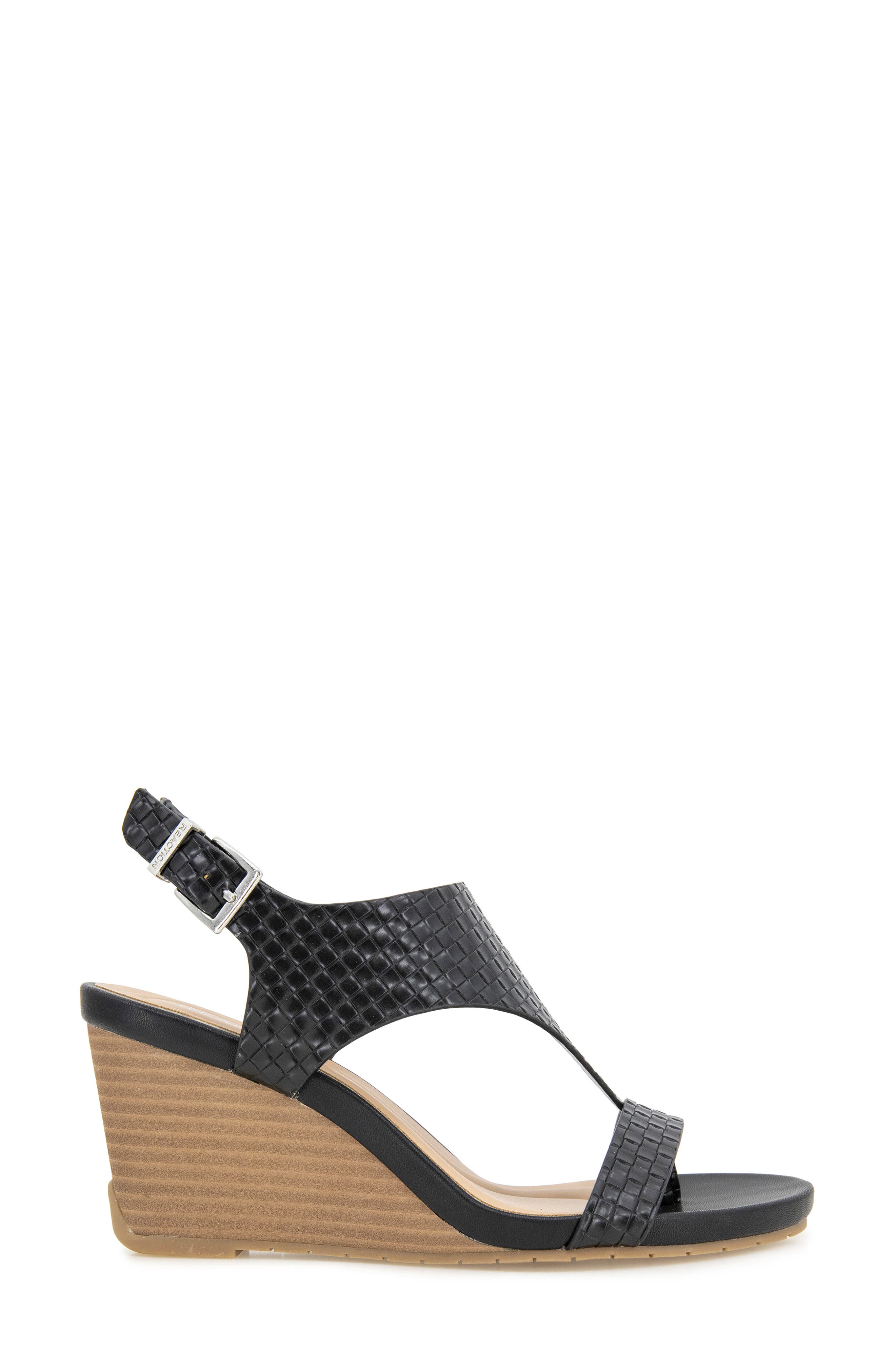 Reaction Kenneth Cole Greatly Platform Wedge Sandal, Alternate, color, Black Woven