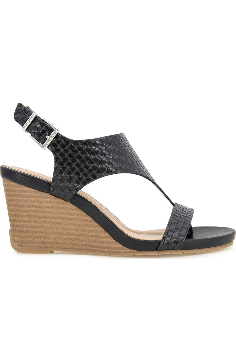 Reaction Kenneth Cole Greatly Platform Wedge Sandal, Alternate, color, Black Woven