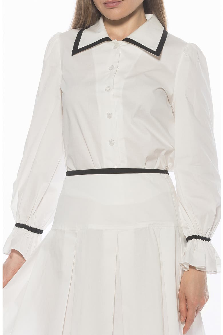 Shannan Tipped Collar Button-Up Shirt, Main, color, IVORY