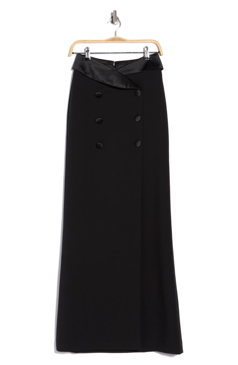 L'AGENCE Diara Tuxedo Maxi Skirt, Alternate, color, Black