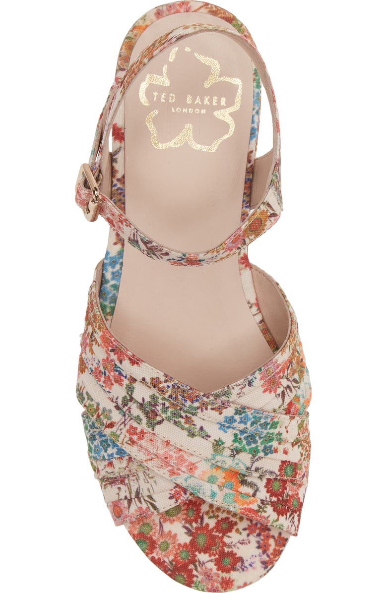Ted Baker London Ameelah Sunburnt Retro Floral Platform Sandal, Alternate, color,
