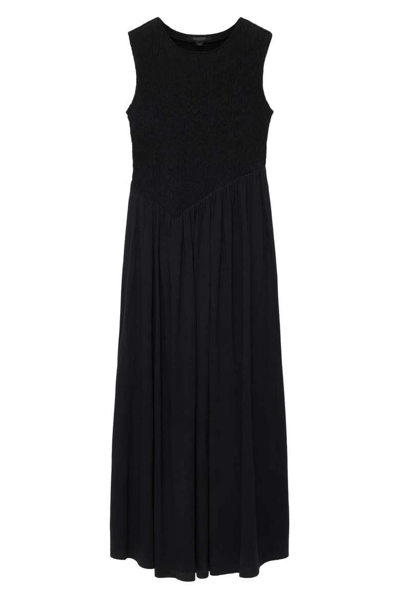 Luna Crinkle Maxi Dress, Alternate, color, BLACK