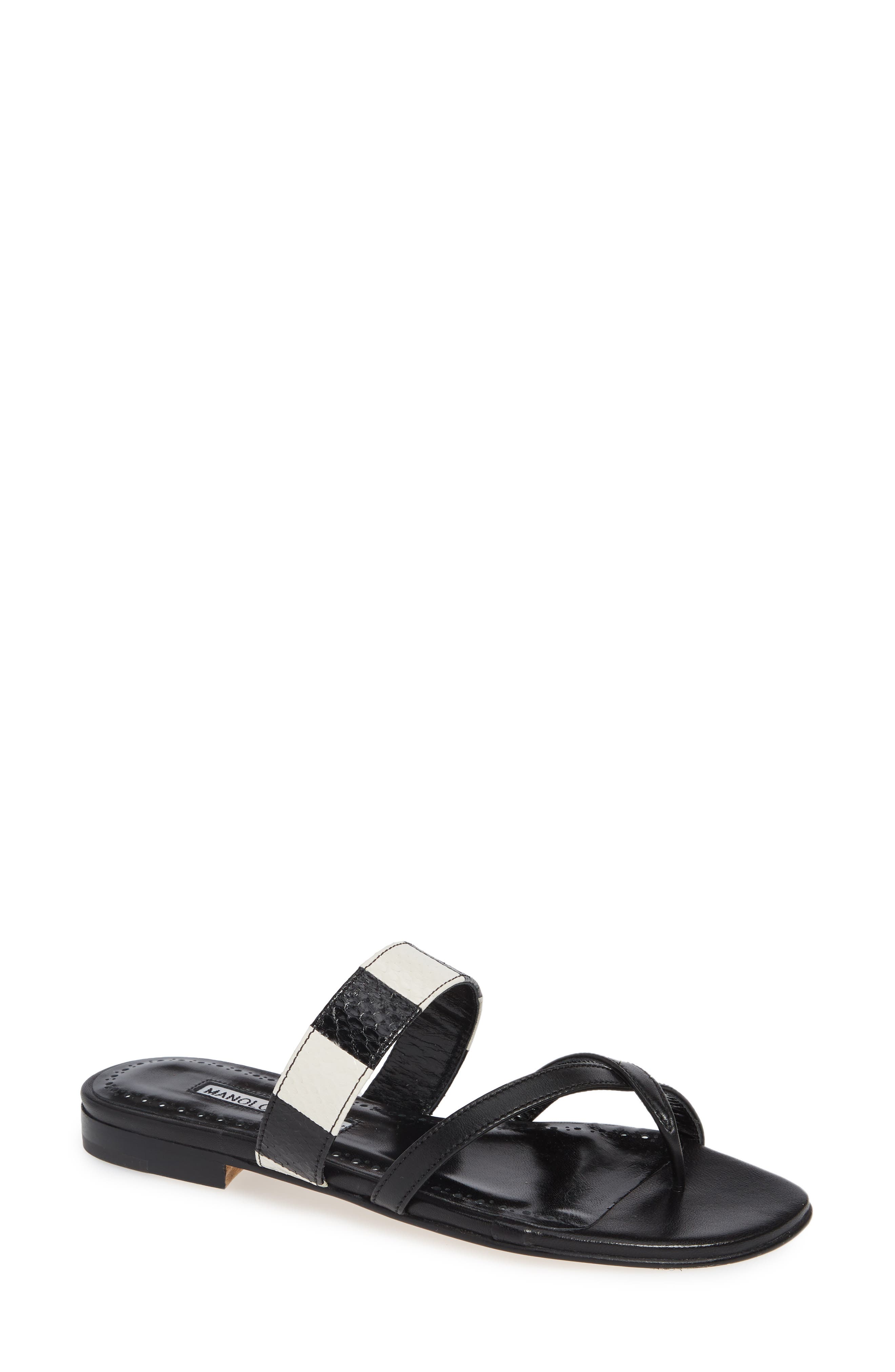 Manolo Blahnik Susa Genuine Snakeskin Sandal, Main, color, 