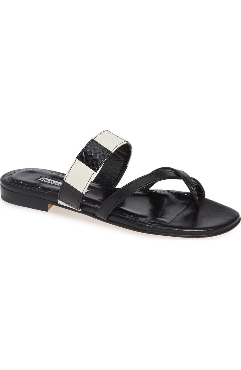 Manolo Blahnik Susa Genuine Snakeskin Sandal, Main, color,