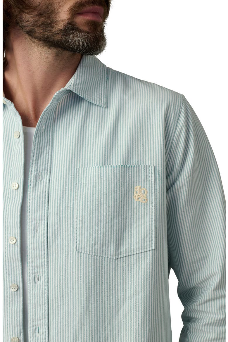 The Keanu Stripe Button-Up Shirt, Alternate, color, MALLARD GREEN