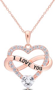 Julianna B. Cubic Zirconia Infinity Heart Necklace
