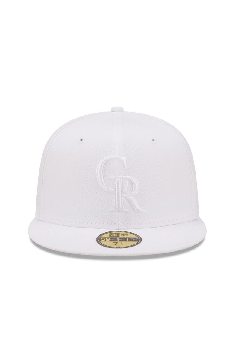 New Era Men's New Era Colorado Rockies White on White 59FIFTY Fitted Hat, Alternate, color, 