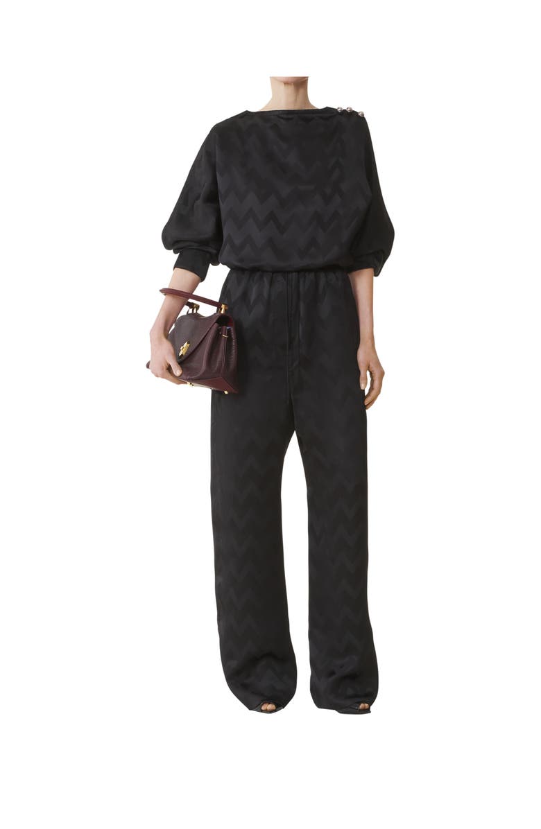 Lanvin Fluid Pants In Jacquard Viscose, Alternate, color, 