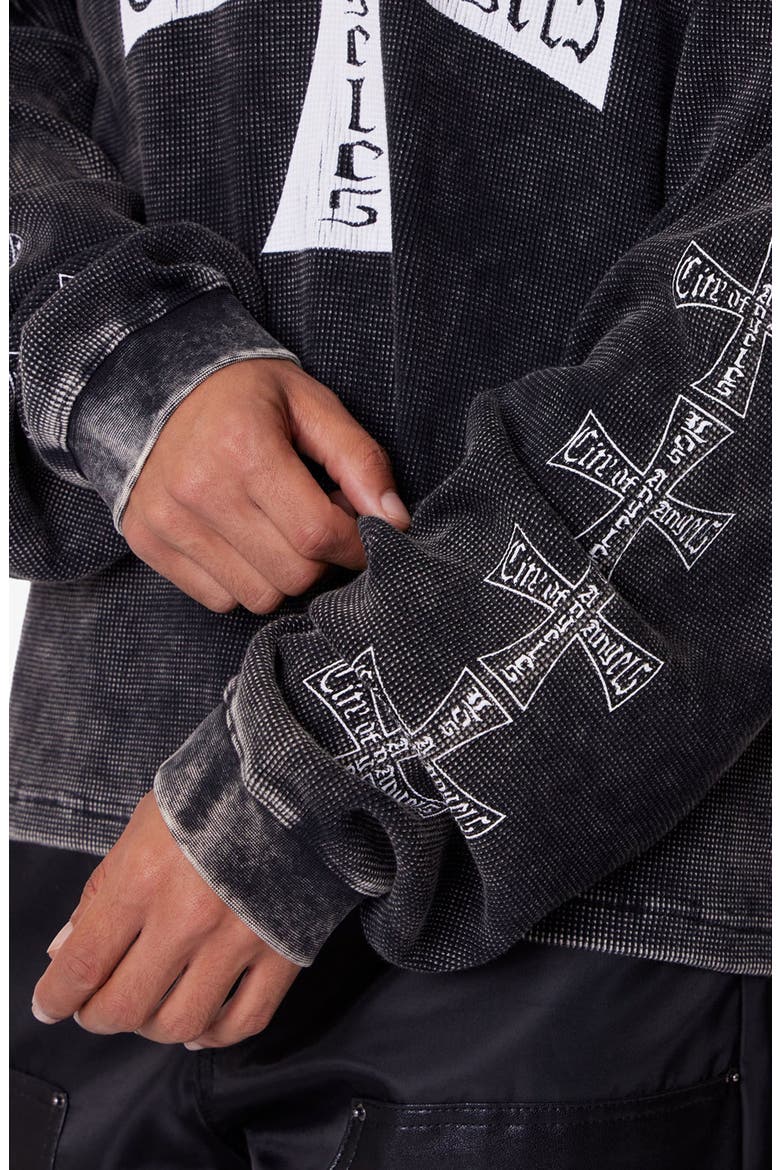 L.A. Graphic Washed Thermal Long Sleeve T-Shirt, Alternate, color, WASHED BLACK
